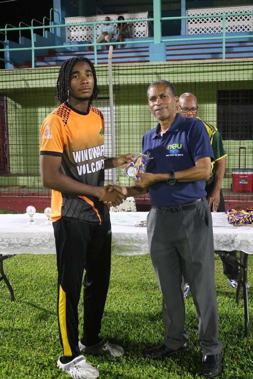 MVP of the tournament - Lee John collects his prize