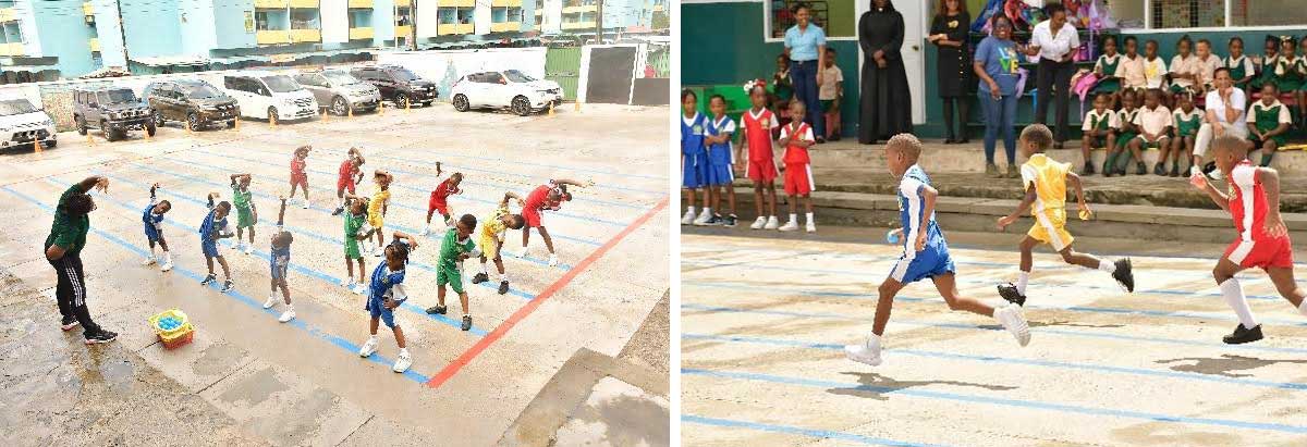 Students engage in Physical Education lessons on the newly renovated play area.