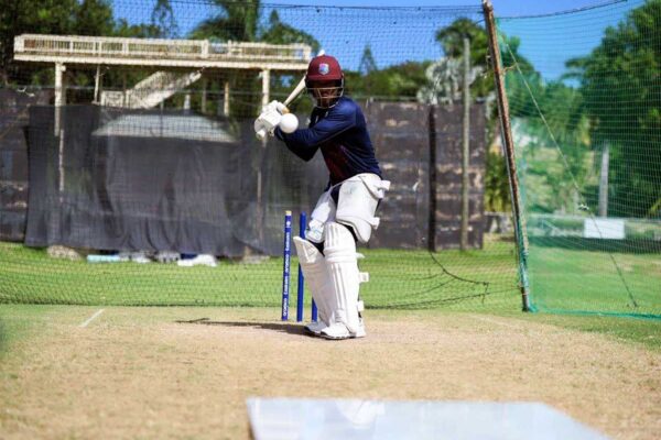 West Indies Batter Kavem Hodge prepares at Camp in Antigua
