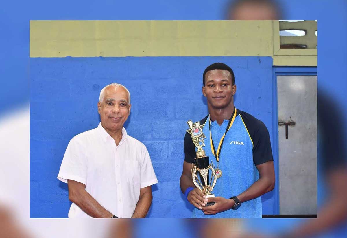 De Andre Calderon claims his 5th National Senior Men’s Singles title, capping off a thrilling championship filled with high-level performances and intense matchups. Saint Lucia table tennis is rising! 🇱🇨💪 [Photo via StLucia Table Tennis Facebook page]