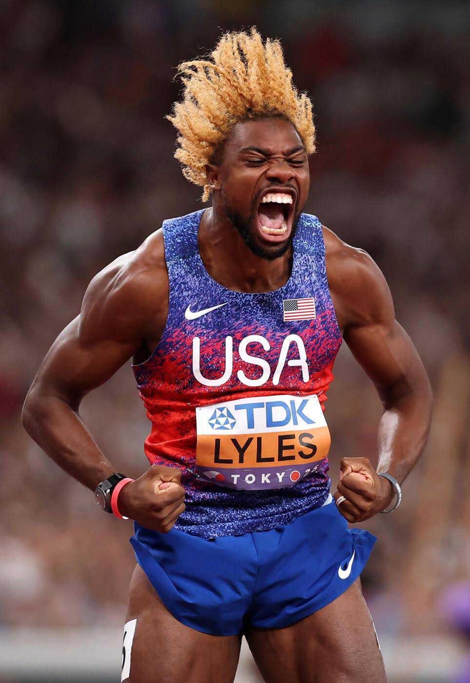 TOKYO, JAPAN ‑ SEPTEMBER 19: Gold medalist, Noah Lyles of Team United States, celebrates victory following the Men's 200 Metres Final on day seven of the World Athletics Championships Tokyo 2025 at National Stadium on September 19, 2025 in Tokyo, Japan. [Photo by Christian Petersen]