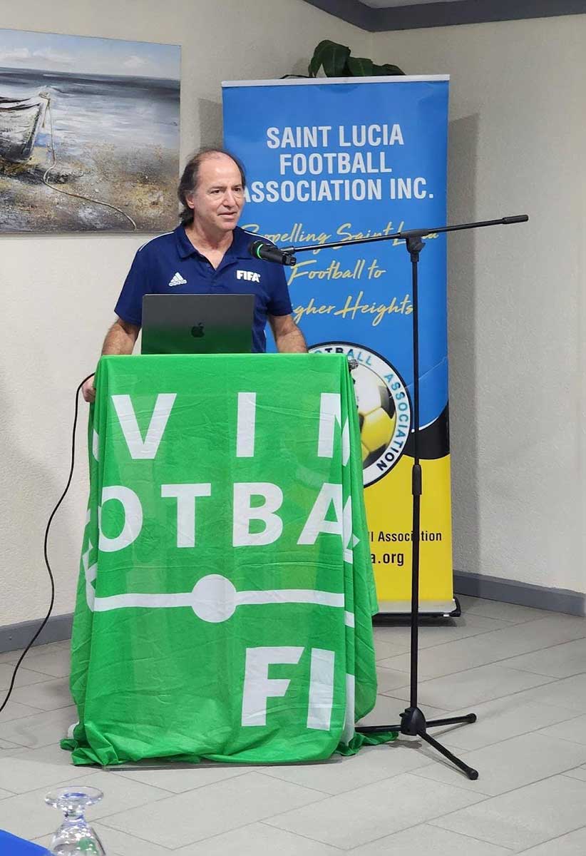 FIFA representative makes presentation [Photo credit : SLFA] 