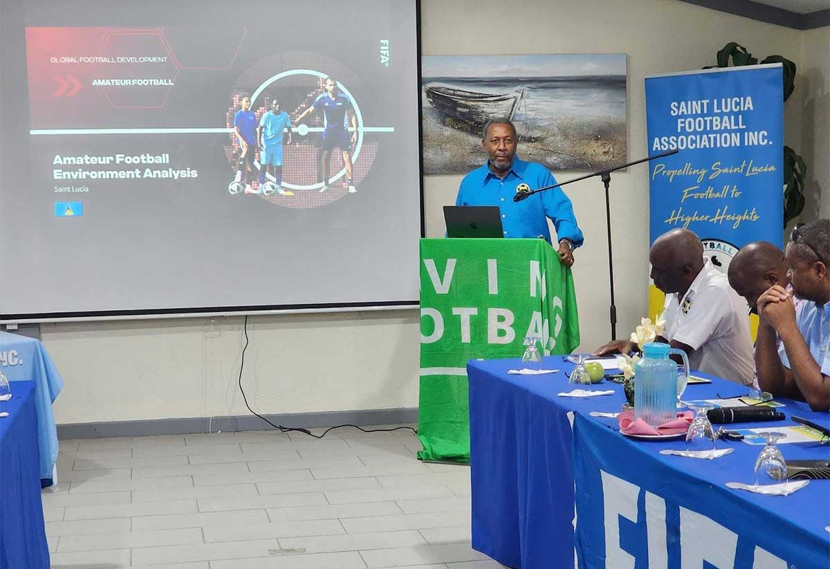 SLFA President Lyndon Cooper addresses participants on opening day [Photo credit : SLFA]