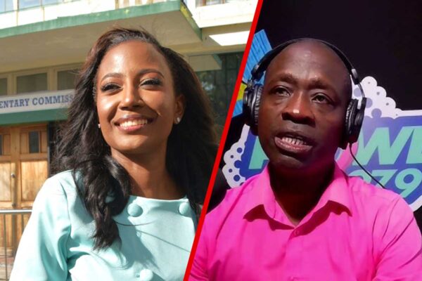 .[L-R] Parliamentary Representative for Castries Southeast, Lisa Jawahir & Talk show host, Timothy Poleon