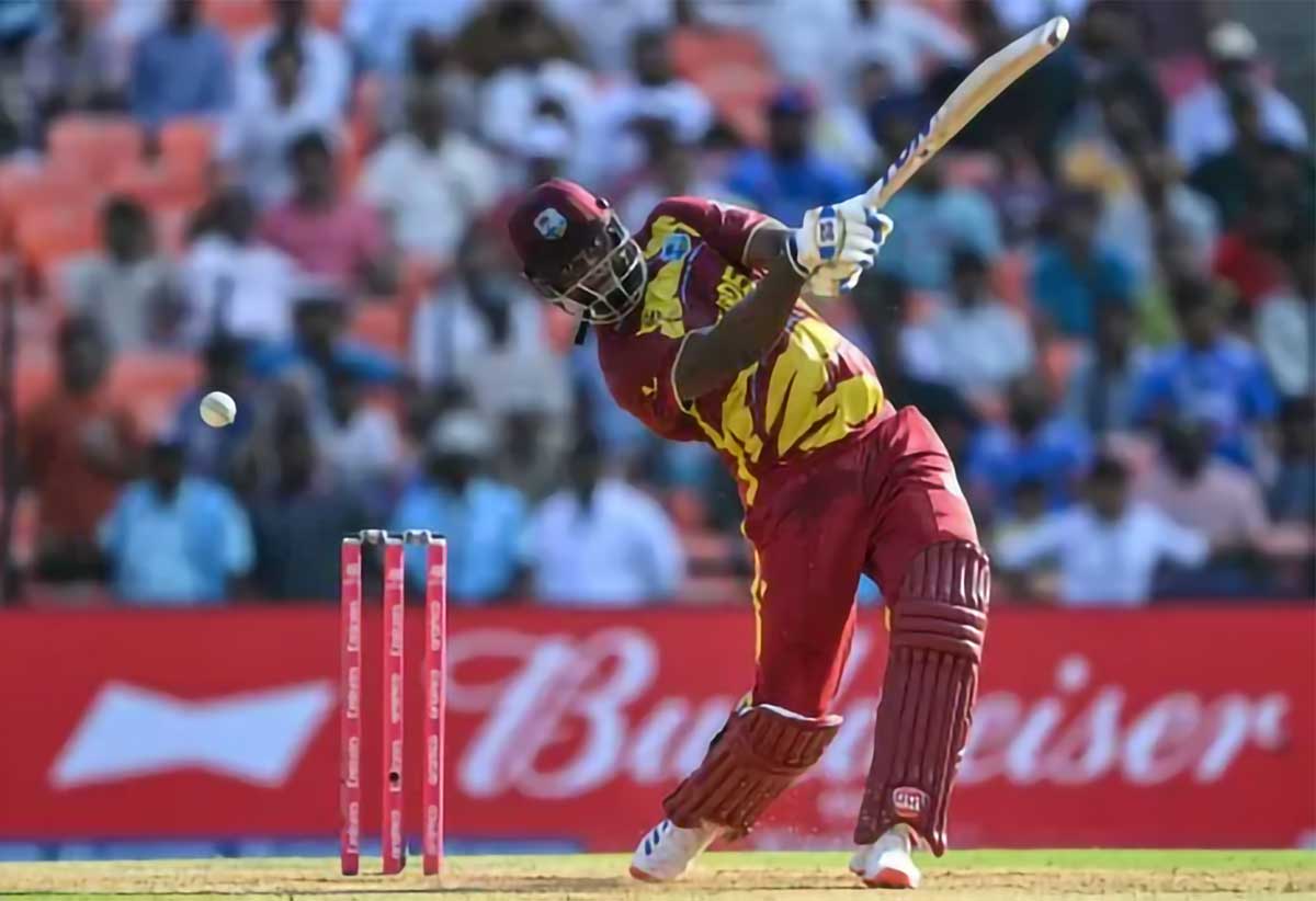 Romario Shepherd scored his maiden T20I half century