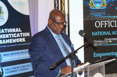 Public Service and Utilities Minister Stephenson King delivered remarks [Photo credit: VP]