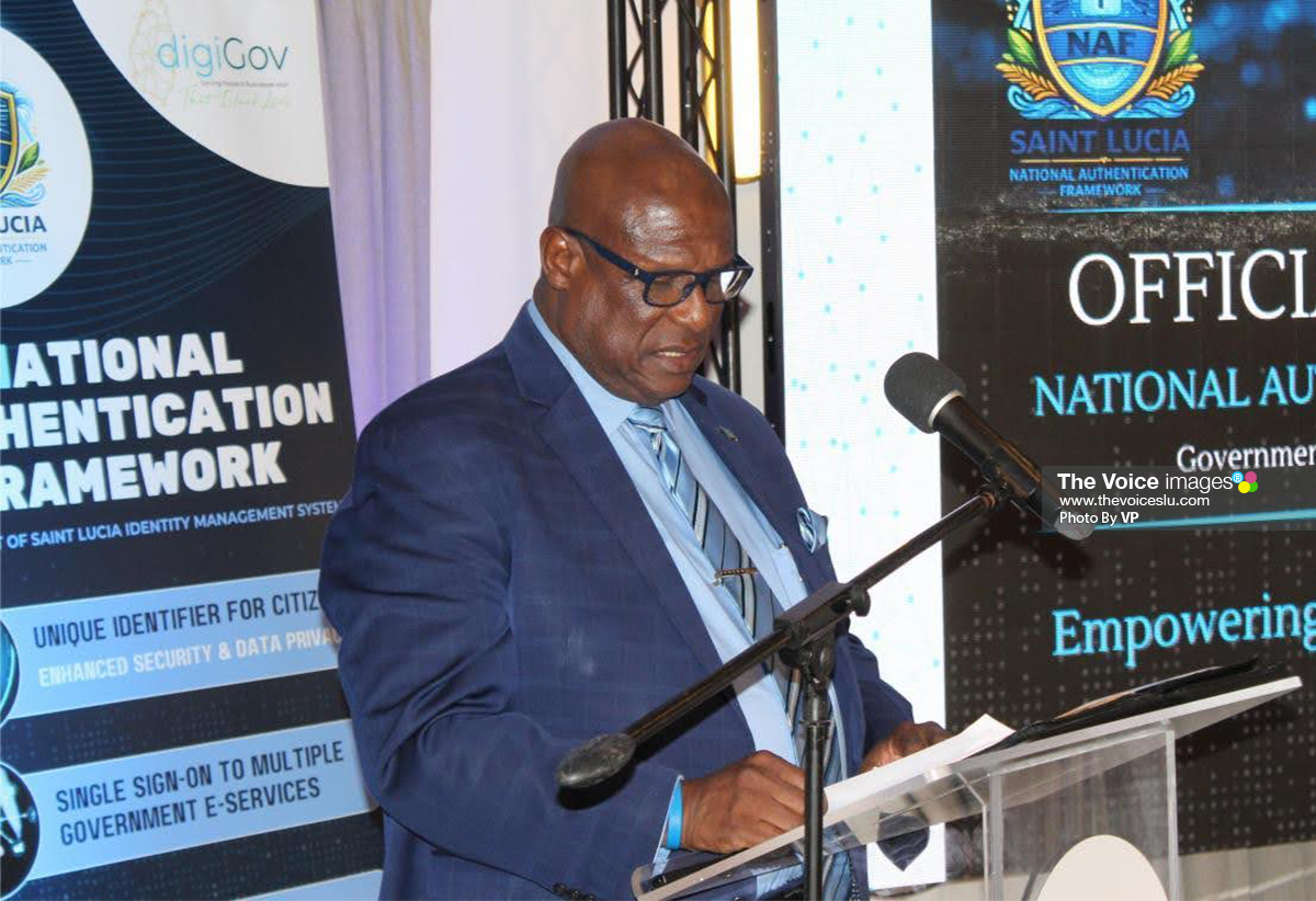 Public Service and Utilities Minister Stephenson King delivered remarks [Photo credit: VP]