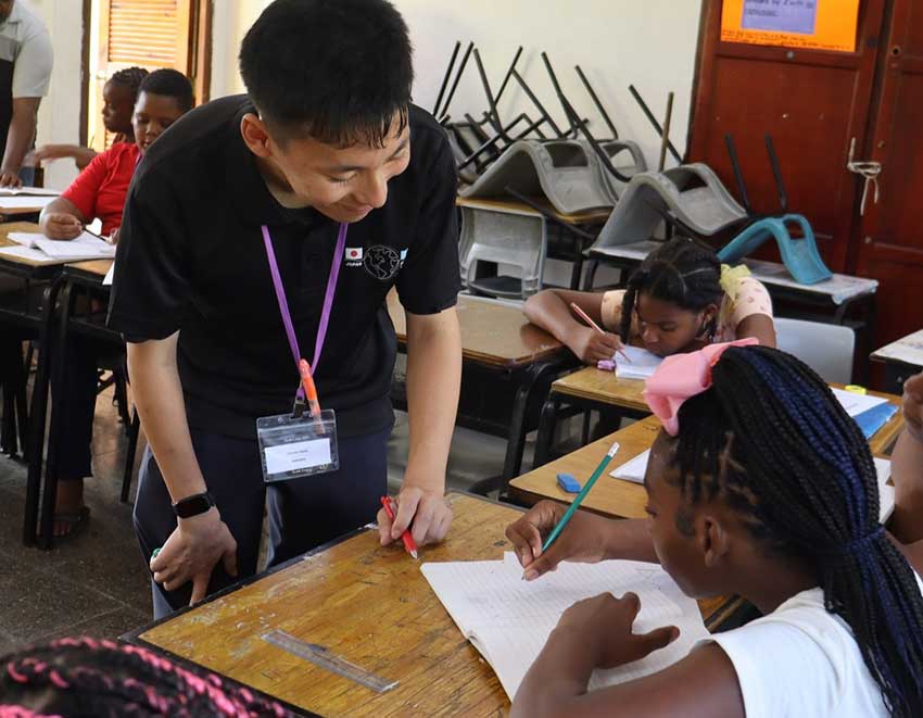 JICA volunteer happily at work