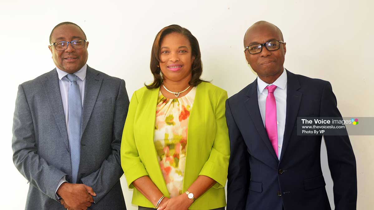 L-R: Leo Titus Preville, Marcella Johnson and Dominic Fedee at Wednesday’s press conference (Photo credit: VP)