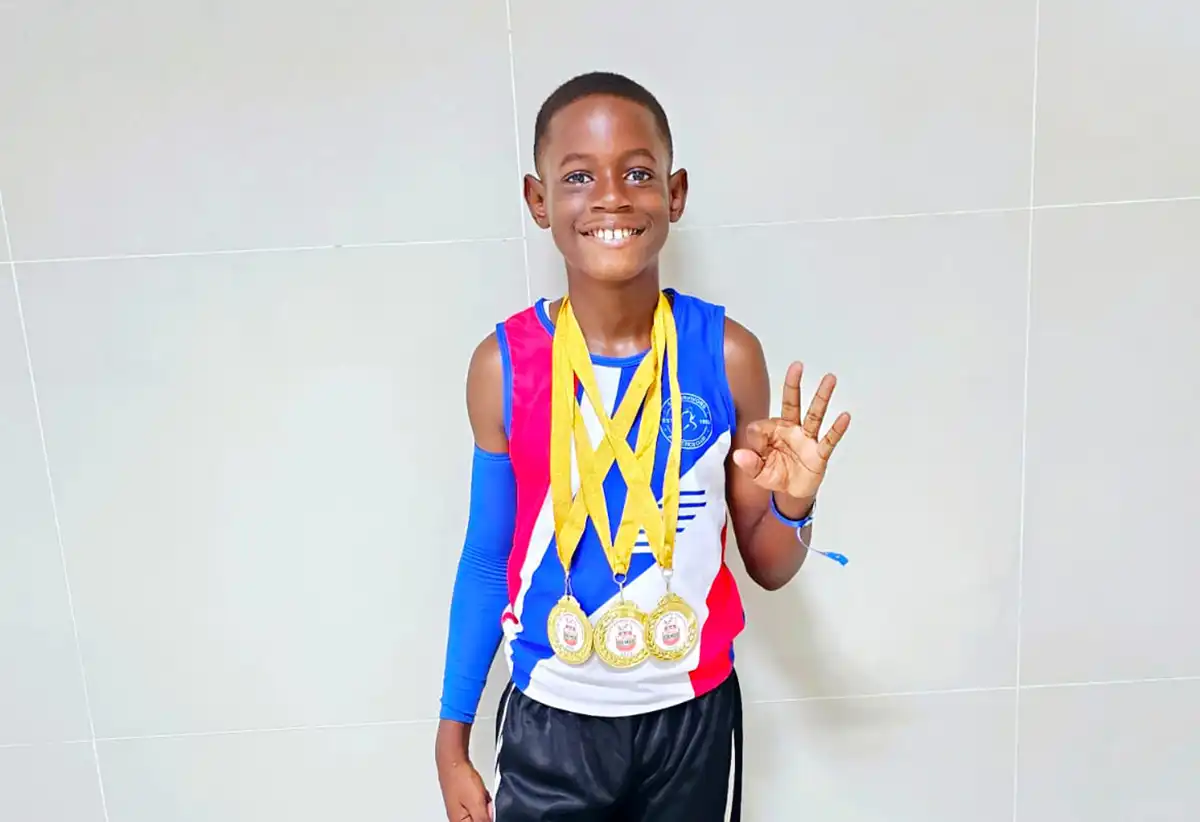 Avary Maryat , Triple Gold Whitsuntide Games Winner - Photo by Maryat family.