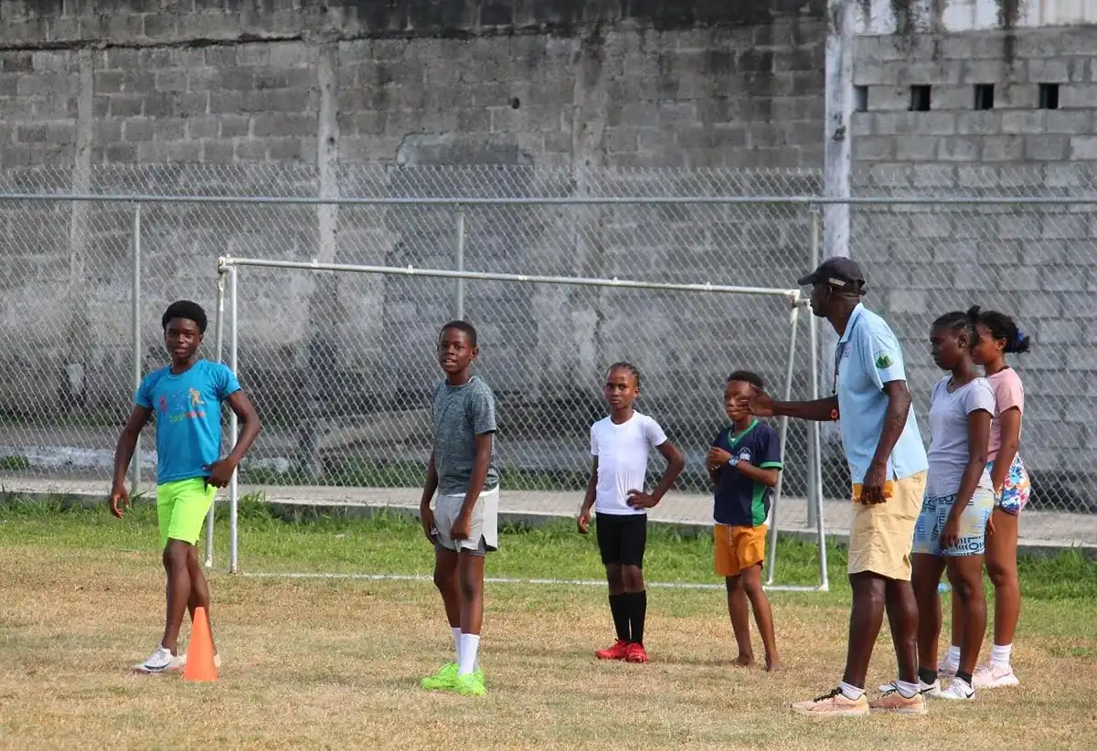 Avery Maryat - Hard work, focus and determination on the field with Coach Cuthbert Modeste as these young athletes continue to sharpen their speed and skills. Every sprint starts with discipline and dedication! (Photo by VPC).