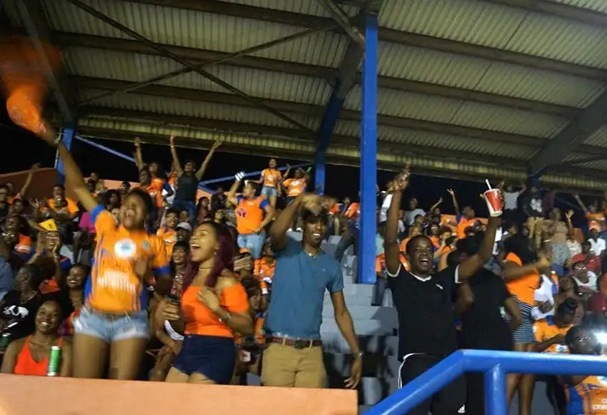 Choiseul CraftMasters fans in joyous celebration [Photo credit : SPL] 
