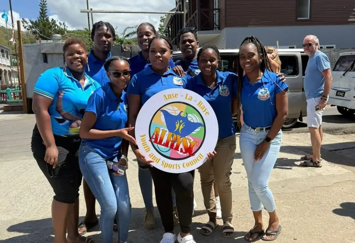 Joy St Omer (extreme right) with peers from ALR Youth and Sports Council
