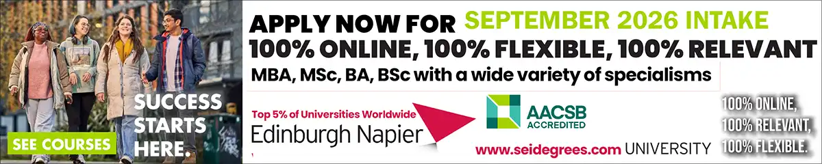 Tap/click here to apply now for September 2026 intake at Edinburgh Napier University.