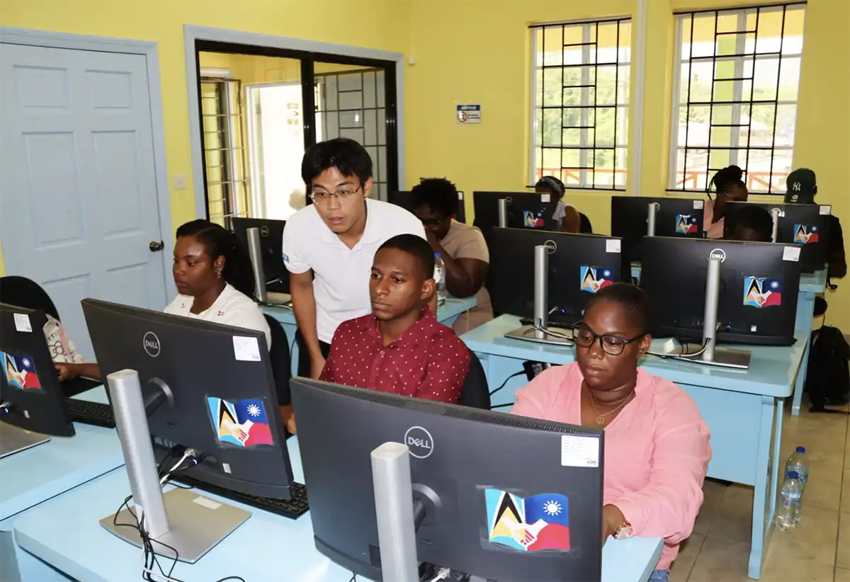 Mr. Eli Huang, a volunteer from the Taiwan Technical Mission (TTM) in Saint Lucia, engaging participants during the workshop that was held at the Grand Riviere Human Resource Centre in Dennery North.