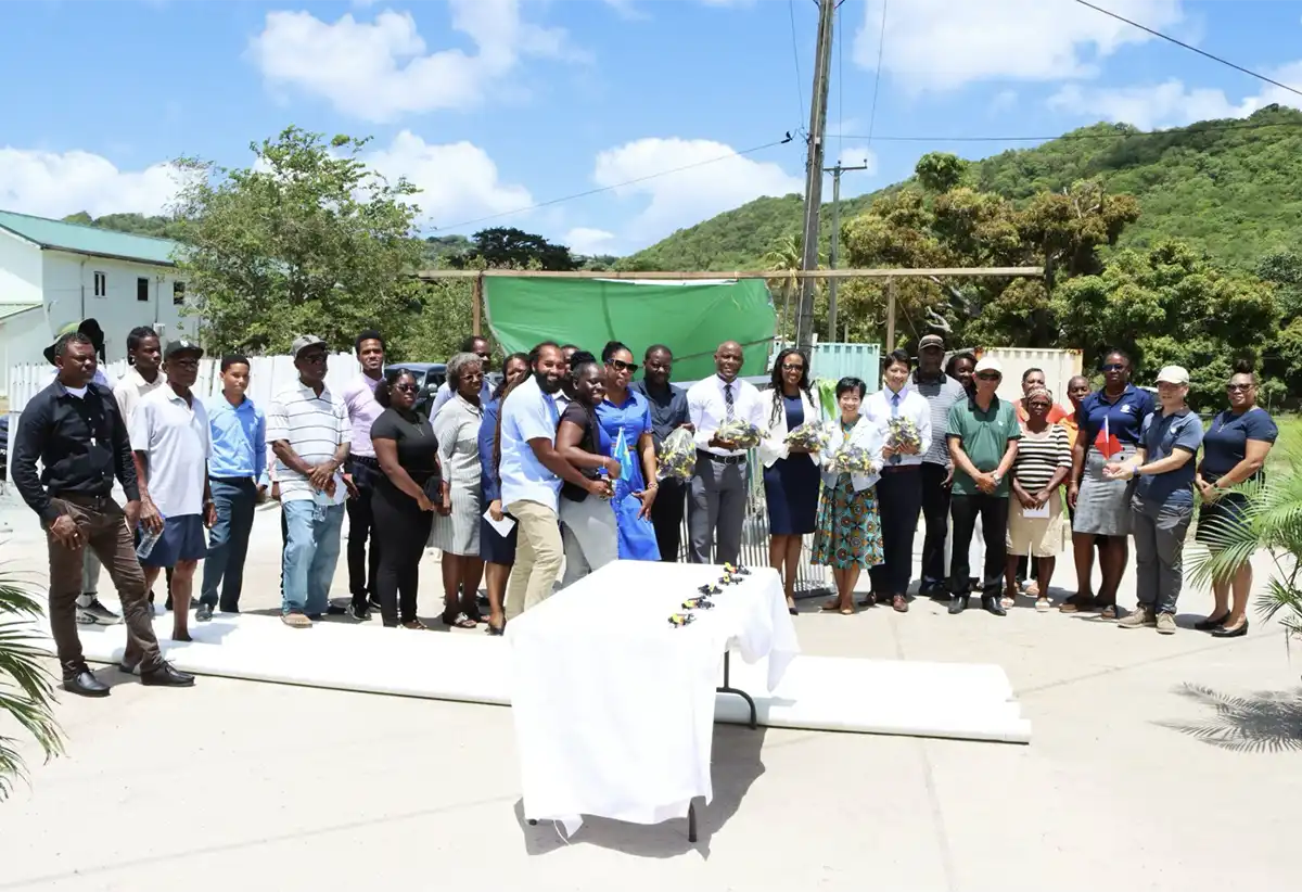 Nicole Su, Taiwan’s Ambassador to Saint Lucia, joins Lisa Jawahir, Minister for Agriculture, Fisheries, Food Security and Climate Change, Mr. Daniel Lee, Chief of the Taiwan Technical Mission in Saint Lucia and others at the official handover ceremony held at the Union Orchid Gardens on Tuesday, June 9, 2026.