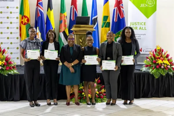 A few of the youth participants get a photo op with Chief Justice Price-Findlay