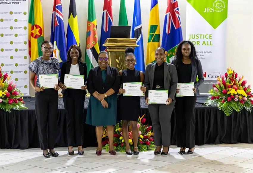A few of the youth participants get a photo op with Chief Justice Price-Findlay