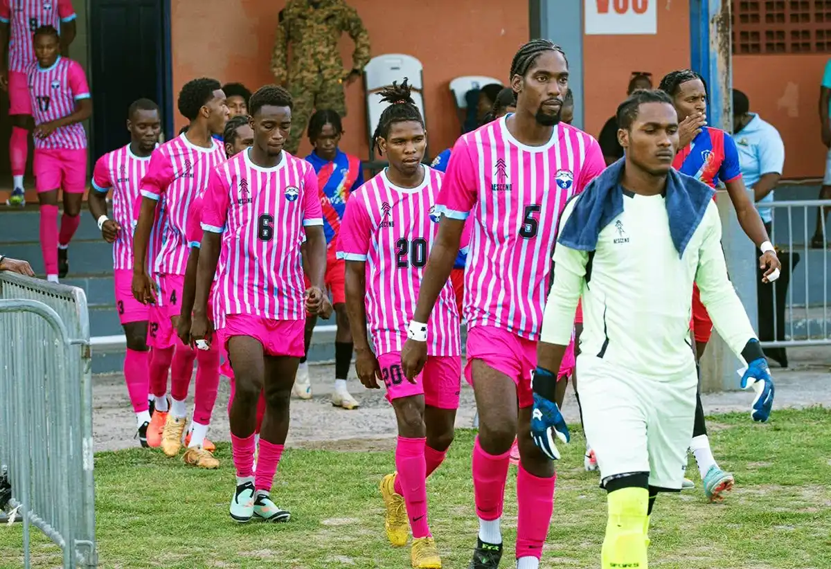 Anse La Raye takes on the Community Shield challenge [Photo credit : SPFL]