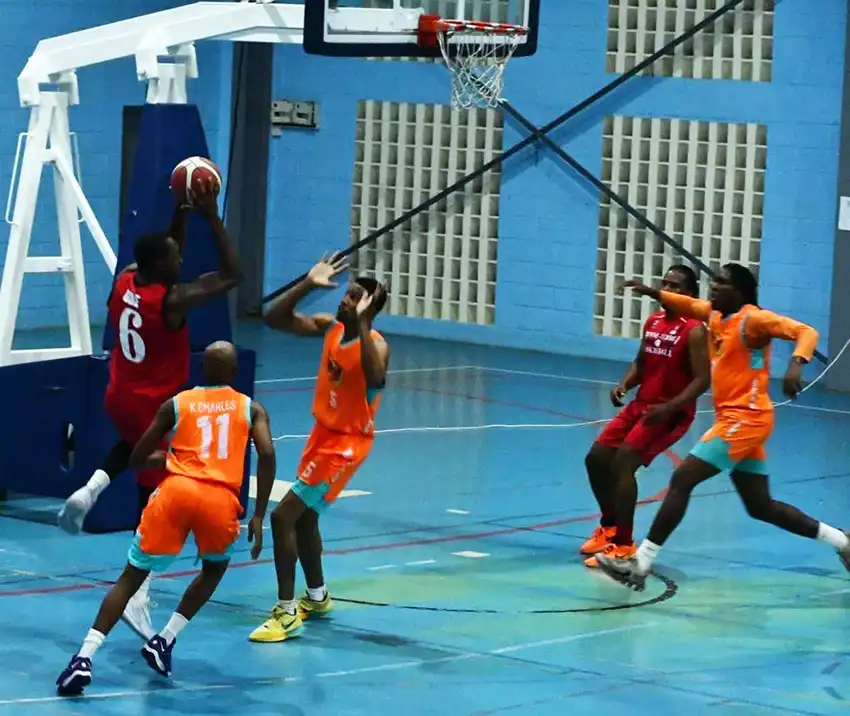 On court action in the KFC Basketball League Series