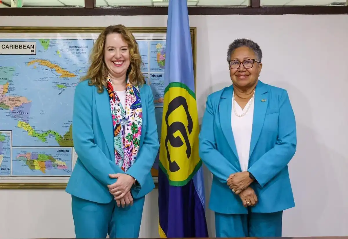 Director General of the International Organization for Migration (IOM), Ms. Amy Pope, and CARICOM Secretary-General, Dr Carla Barnett