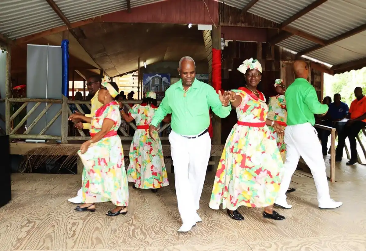 The Flamboyant Folk Dancers offering up some of their best dance moves.