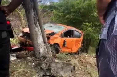 Wreckage following the collision [Photo Credit: DBS]
