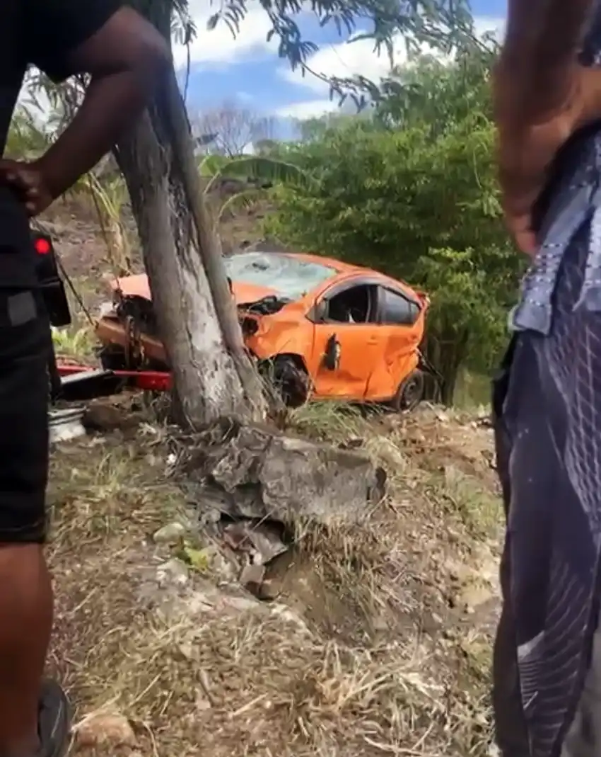 Wreckage following the collision [Photo Credit: DBS]