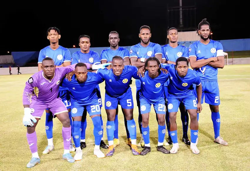 St. Lucia Team as they prepare to play San Marino two years ago