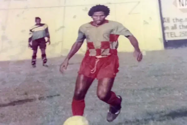Coolie in control of the ball as he gets ready to distribute into midfield
