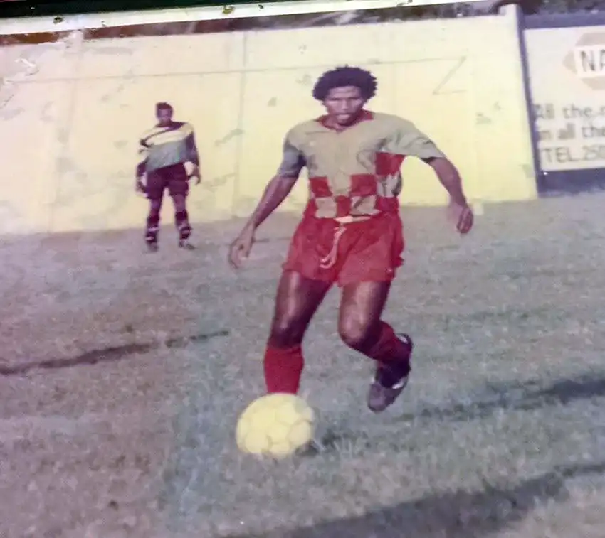 Coolie in control of the ball as he gets ready to distribute into midfield