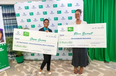 (Left to Right): SLCP Scholarship awardees Shyne Savory and Rhea Barret [Photo Credit: SLCP]