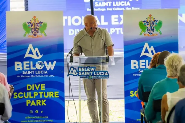Tourism Minister Dr Ernest Hilaire addresses the gathering [Photo credit: SLTA]