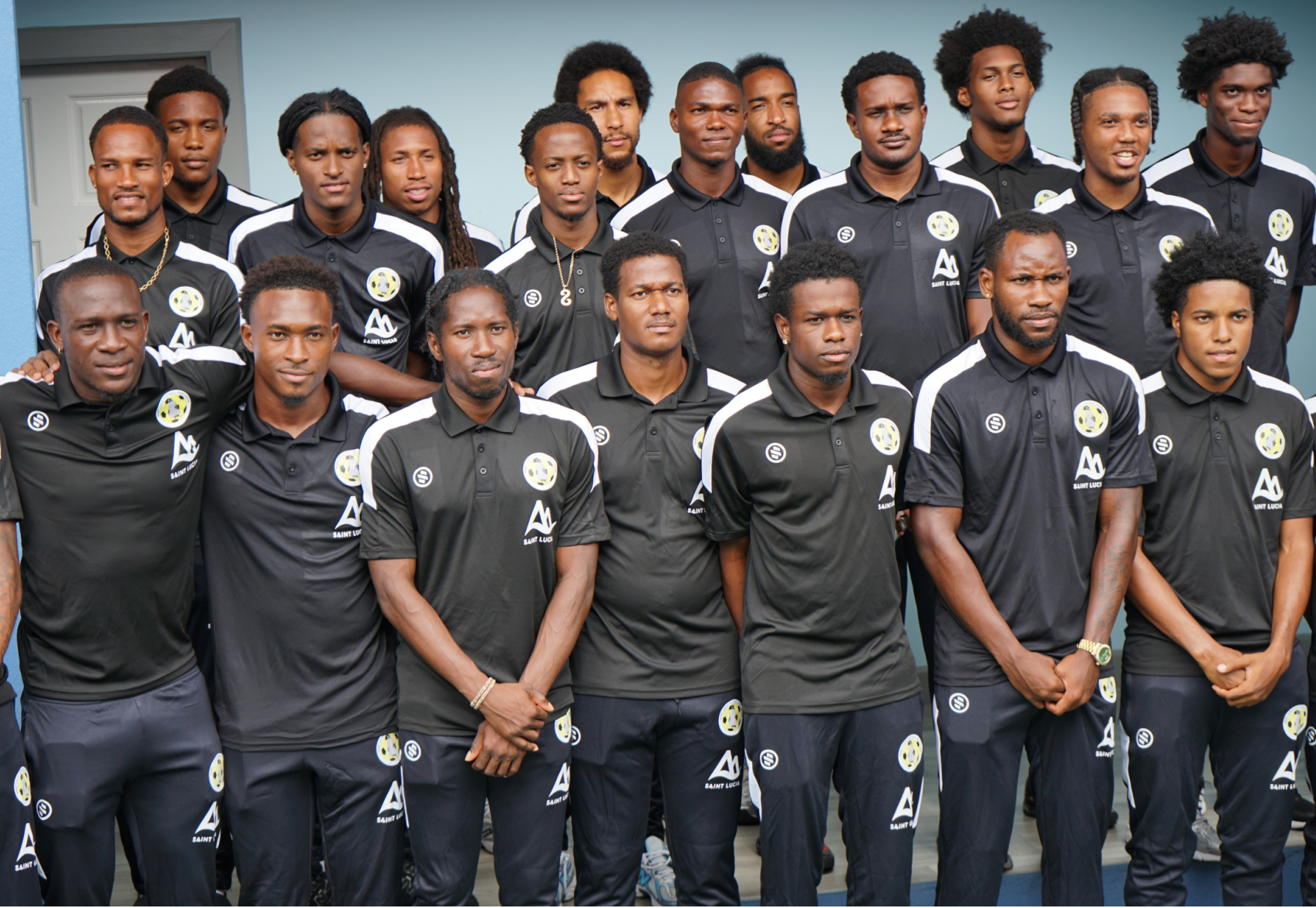 Some of the players to represent Saint Lucia t the CONCACAF Nations League Championship.