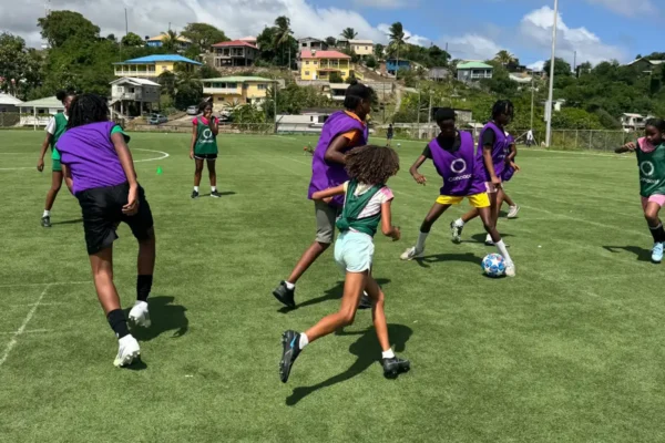 Girls in training at Micoud last Saturday.