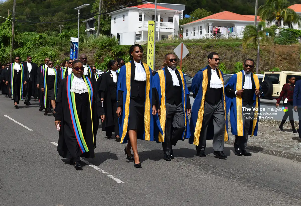 Members of legal fraternity in a ceremonial march