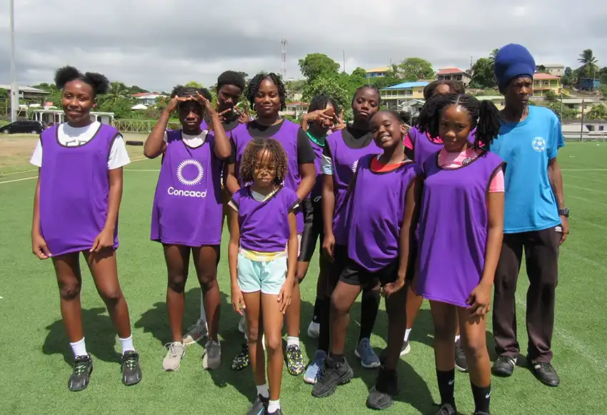 Some of the girls at Saturday’s event in Micoud.
