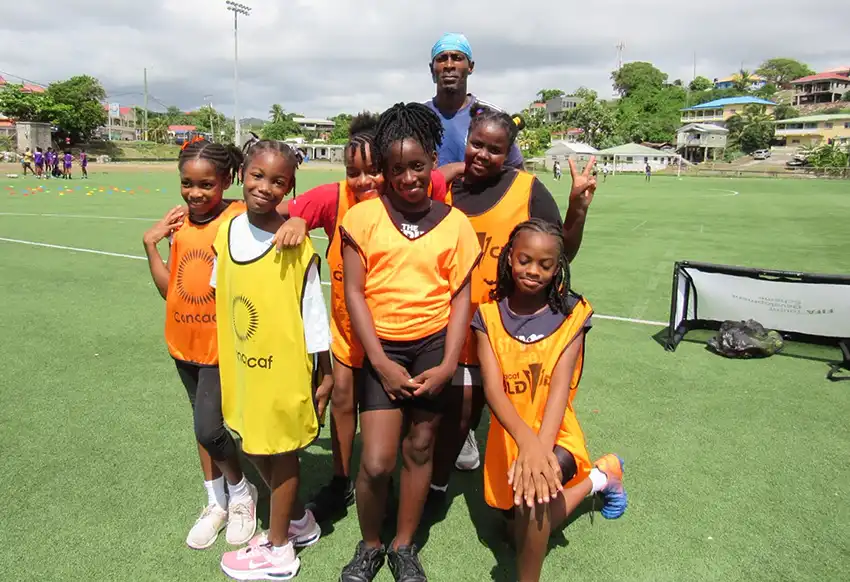 Some of the girls at Saturday’s event in Micoud.