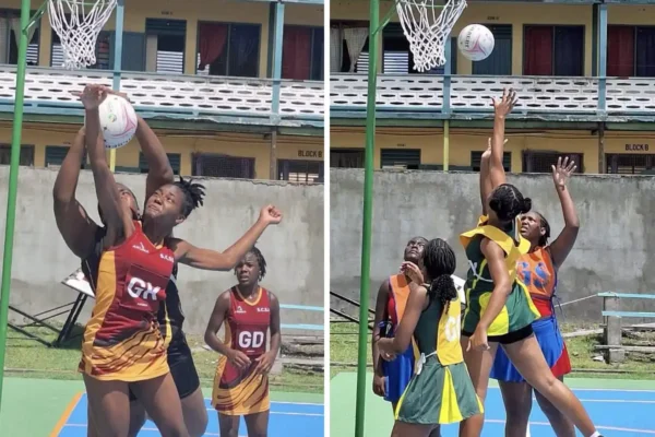 Thrilling action in School’s U-19 Netball [Photo credit: MYDS]
