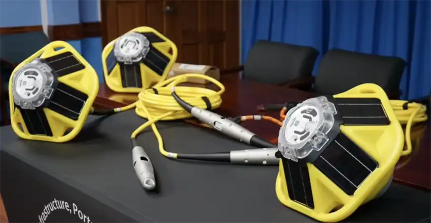The solar-powered ocean monitoring buoys and underwater temperature sensors presented to Saint Lucia will provide vital real-time data on sea conditions, strengthening weather forecasting, climate monitoring, marine research and national climate resilience planning. (Photo - contributed)